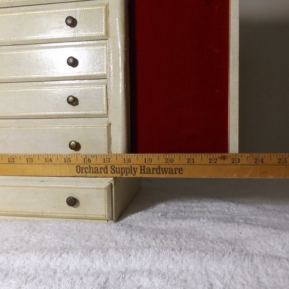 50s/60s Extra Large Jewelry Box Trunk With Six Tiers - Picture 8 of 16